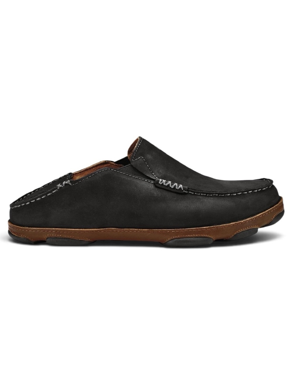 Olukai Moloa Slip On Shoes In Black And Toffee